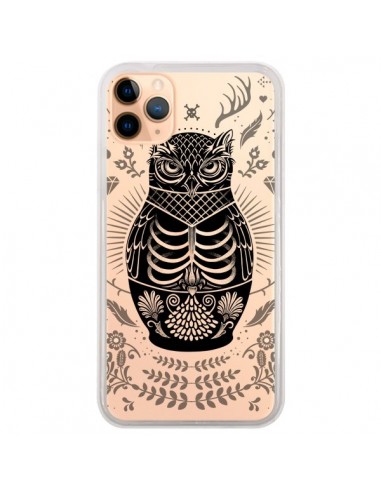 Coque iPhone 11 Pro Max Owl Chouette Hibou Squelette Transparente - Rachel Caldwell
