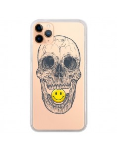 Coque iPhone 11 Pro Max Tête de Mort Smiley Transparente...