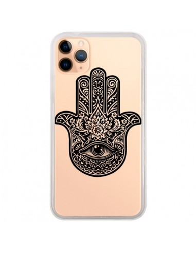 Coque iPhone 11 Pro Max Hamsa Cinq Doigts Main Mauvais Oeil Transparente - Rachel Caldwell