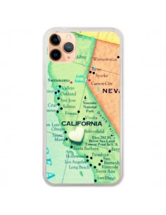 Coque iPhone 11 Pro Max Carte Map Californie - R Delean