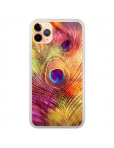 Coque iPhone 11 Pro Max Plume de Paon Multicolore -...