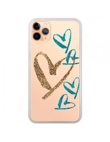 Coque iPhone 11 Pro Max Coeurs Heart Love Amour Transparente - Sylvia Cook