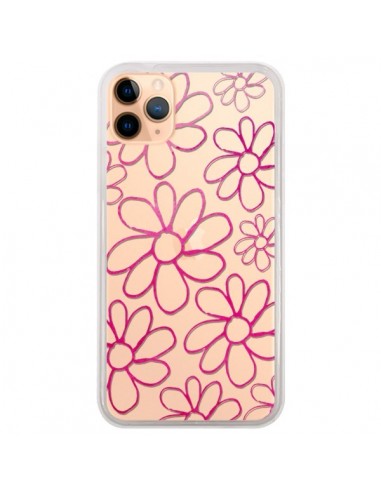 Coque iPhone 11 Pro Max Flower Garden Pink Fleur Transparente - Sylvia Cook