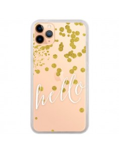 Coque iPhone 11 Pro Max Hello, Bonjour Transparente -...
