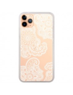 Coque iPhone 11 Pro Max Lacey Paisley Mandala Blanc Fleur...