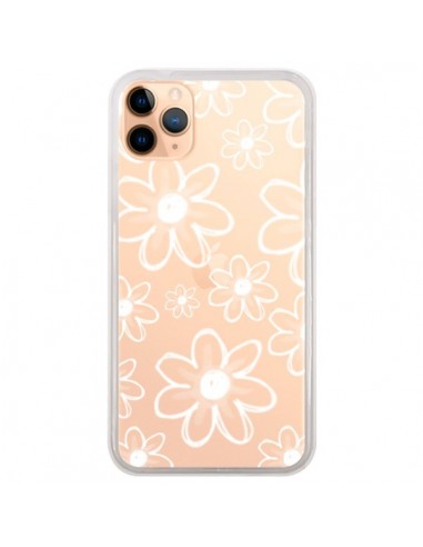 Coque iPhone 11 Pro Max Mandala Blanc White Flower Transparente - Sylvia Cook