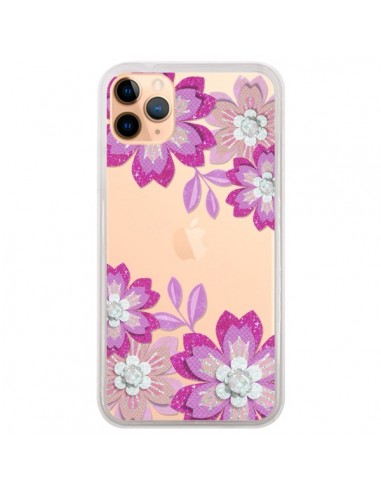 Coque iPhone 11 Pro Max Winter Flower Rose, Fleurs d'Hiver Transparente - Sylvia Cook