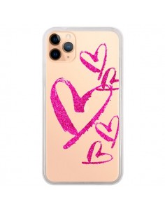 Coque iPhone 11 Pro Max Pink Heart Coeur Rose...