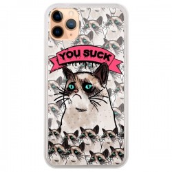Coque iPhone 11 Pro Max Chat Grumpy Cat - You Suck - Sara...
