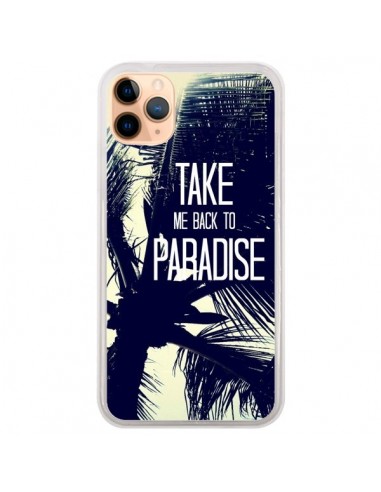 Coque iPhone 11 Pro Max Take me back to paradise USA Palmiers - Tara Yarte