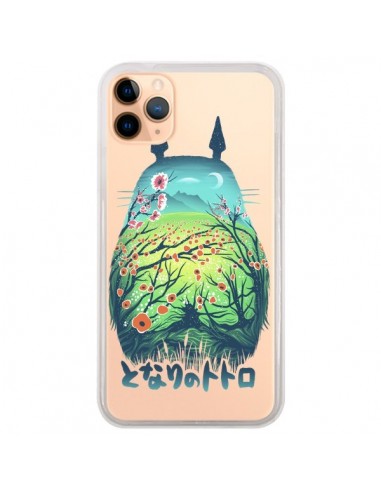 Coque iPhone 11 Pro Max Totoro Manga Flower Transparente - Victor Vercesi