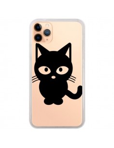 Coque iPhone 11 Pro Max Chat Noir Cat Transparente -...