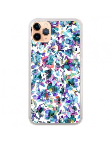 Coque iPhone 11 Pro Max Aquatic Flowers Blue - Ninola Design