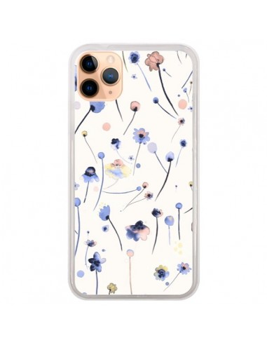 Coque iPhone 11 Pro Max Blue Soft Flowers - Ninola Design