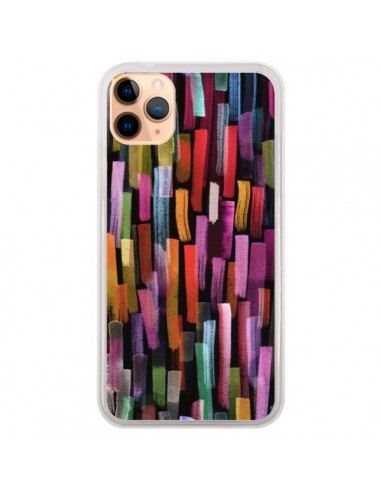 Coque iPhone 11 Pro Max Colorful Brushstrokes Black - Ninola Design