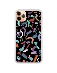 Coque iPhone 11 Pro Max Curly and Zigzag Stripes Black -...