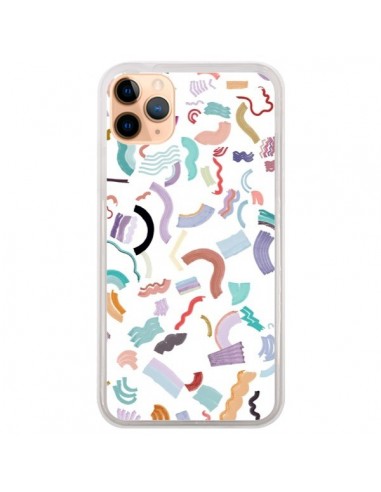 Coque iPhone 11 Pro Max Curly and Zigzag Stripes White - Ninola Design