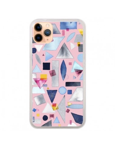 Coque iPhone 11 Pro Max Geometric Pieces Pink - Ninola Design