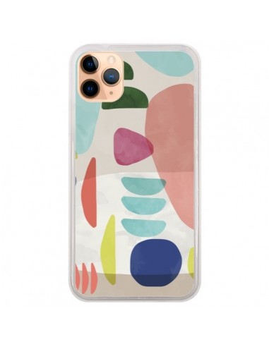 Coque iPhone 11 Pro Max Moody Geometry Multi White - Ninola Design