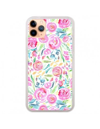 Coque iPhone 11 Pro Max Speckled Watercolor Pink - Ninola Design