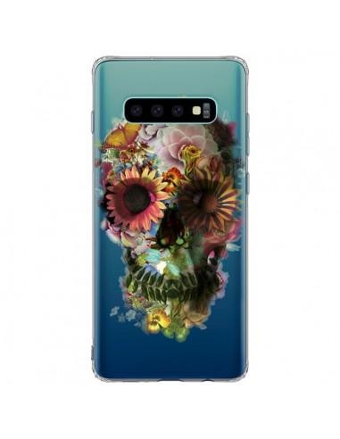 Coque Samsung S10 Plus Skull Flower Tête de Mort Transparente - Ali Gulec