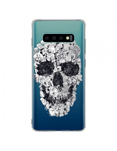 Coque Samsung S10 Plus Doodle Skull Dessin Tête de Mort Transparente - Ali Gulec