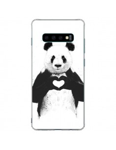 Coque Samsung S10 Plus Panda Amour All you need is love -...