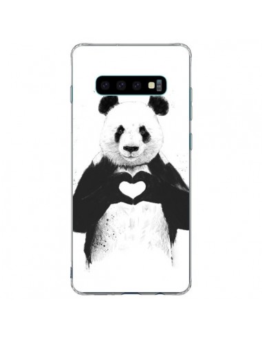 Coque Samsung S10 Plus Panda Amour All you need is love - Balazs Solti