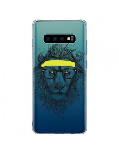 Coque Samsung S10 Plus Hipster Lion Transparente - Balazs Solti