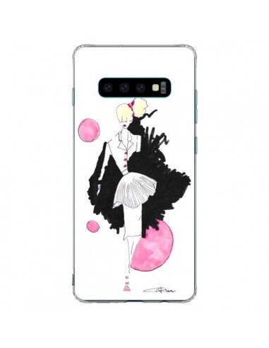 Coque Samsung S10 Plus Demoiselle Femme Fashion Mode Rose - Cécile