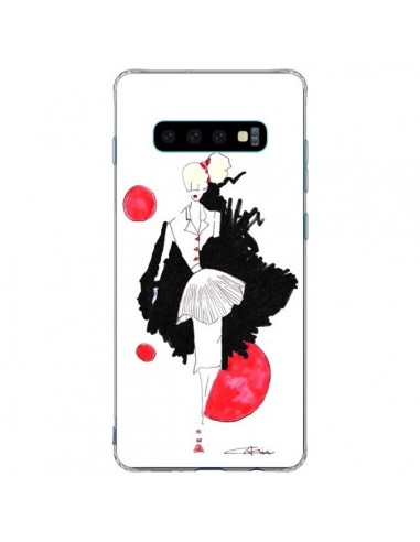 Coque Samsung S10 Plus Demoiselle Femme Fashion Mode Rouge - Cécile