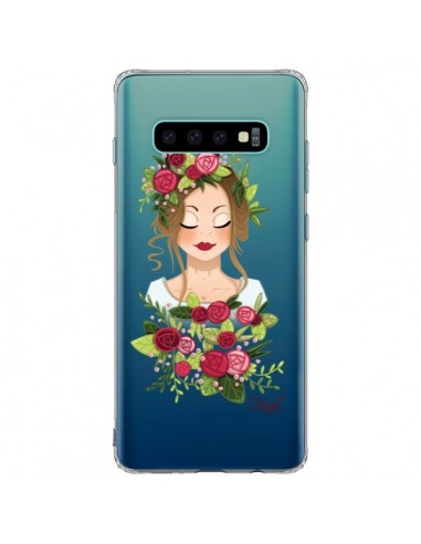 Coque Samsung S10 Plus Femme Closed Eyes Fleurs Transparente - Chapo