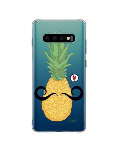 Coque Samsung S10 Plus Ananas Moustache Transparente - Chapo