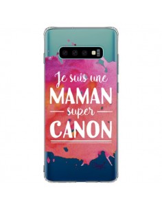 Coque Samsung S10 Plus Je suis une Maman super Canon Rose...