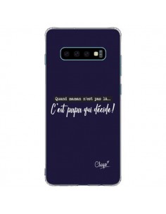 Coque Samsung S10 Plus C'est Papa qui Décide Bleu Marine...