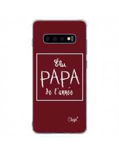 Coque Samsung S10 Plus Elu Papa de l'Année Rouge Bordeaux...
