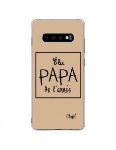 Coque Samsung S10 Plus Elu Papa de l'Année Beige - Chapo