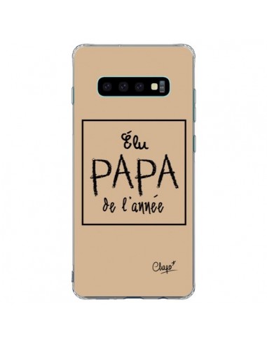 Coque Samsung S10 Plus Elu Papa de l'Année Beige - Chapo