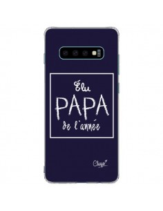 Coque Samsung S10 Plus Elu Papa de l'Année Bleu Marine -...