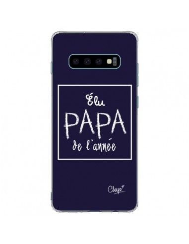 Coque Samsung S10 Plus Elu Papa de l'Année Bleu Marine - Chapo