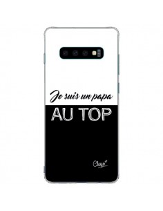 Coque Samsung S10 Plus Je suis un Papa au Top Noir - Chapo