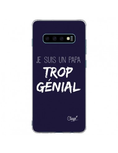 Coque Samsung S10 Plus Je suis un Papa trop Génial Bleu Marine - Chapo