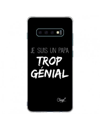 Coque Samsung S10 Plus Je suis un Papa trop Génial Noir - Chapo