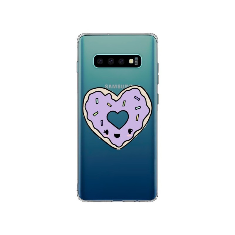 Coque Samsung S10 Plus Donuts Heart Coeur Violet Transparente - Claudia Ramos