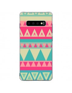 Coque Samsung S10 Plus Azteque Rose Vert - Eleaxart