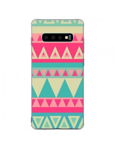 Coque Samsung S10 Plus Azteque Rose Vert - Eleaxart