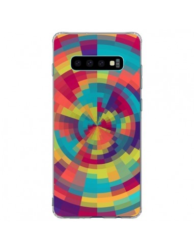 Coque Samsung S10 Plus Spirale de Couleurs Rouge Vert - Eleaxart