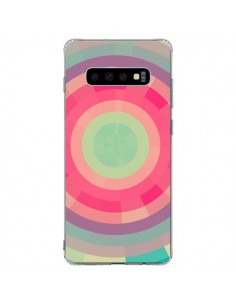 Coque Samsung S10 Plus Spirale de Couleurs Rose Vert -...