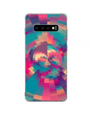 Coque Samsung S10 Plus Spirales de Couleurs Rose Violet - Eleaxart