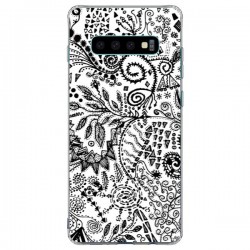 Coque Samsung S10 Plus Azteque Blanc et Noir - Eleaxart